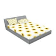thumbnail image 2 of Ambesonne Yellow Fitted Sheet & Pillow Sham Set, Sunflower Pattern Nature, Queen, Yellow, 2 of 2