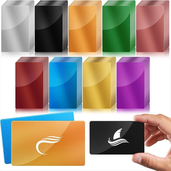 180 Pcs Metal Engraving Blanks Colorful Aluminum Sheet Laser Business Card DIY Gift Cards B