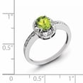 thumbnail image 2 of Sterling Silver Rhodium-Plated Diam. & Peridot Ring (Size 5) Made In India qbr10aug-5, 2 of 2