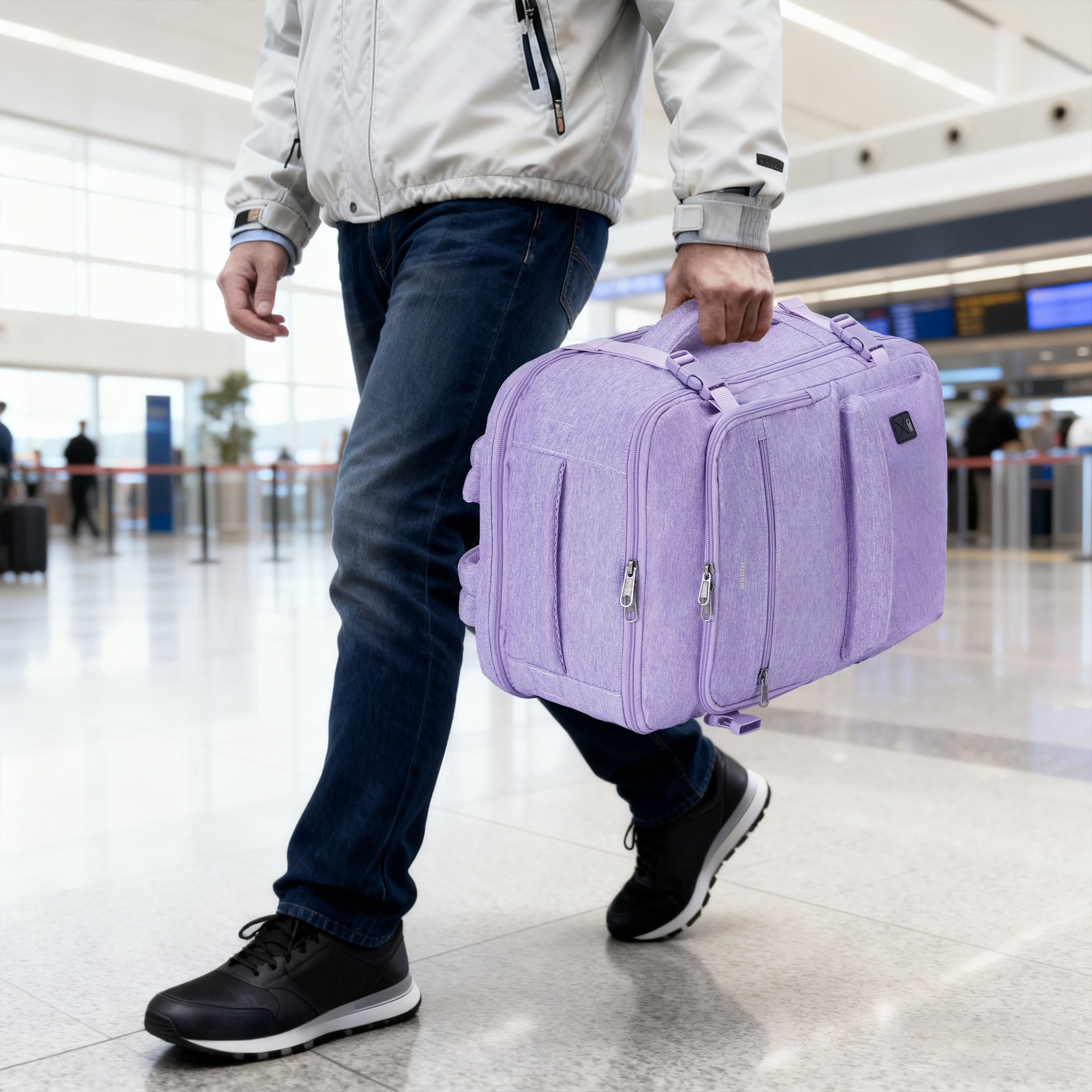 Business Travel Backpack Fits 17 Inch Laptop for Personal Item Bag 18x14x8 Clamshell Opening Carry on Laptop Backpack for Men with Wet Pocket, Purple