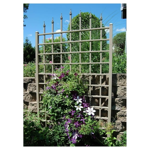 Dura-Trel Cambridge 57 by 95 Inch Heavy Duty Weather Stabilized PVC Vinyl Outdoor Garden Patio Trellis with Wall Mounting Screws and Spacers, Mocha