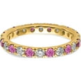 thumbnail image 4 of 14K Yellow Gold Lab Grown Diamond Si1/Si2 G H I & Cr Pink Sapp Eternity Band (Size 7) Made In India et0048-cps-070-7ylg, 4 of 5