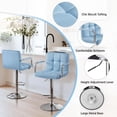 thumbnail image 4 of Juego de 4 Bancos de Bar Ajustables Giratorios Azules Yaheetech, 4 of 9