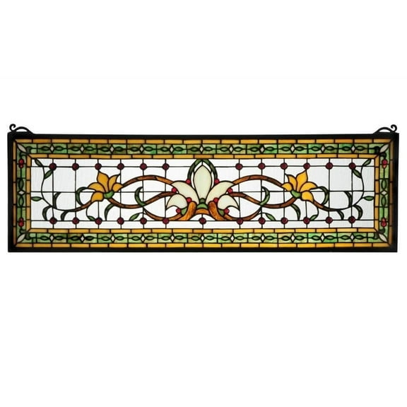 Meyda Saffron Fairytale Transom Stained Glass Window Panel - n/a