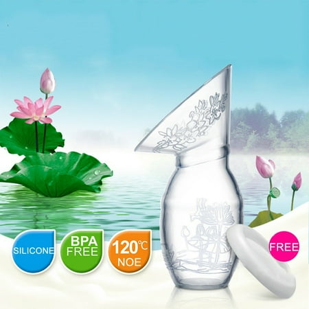 Leaking Breast Milk Silicone Breastfeeding Manual Breast Pump Breast Milk Collector Saver Suction With Lid To Catch Leaking Milk While Nursing, Portable Design ()