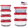 thumbnail image 1 of 14-Piece Clear Glass Food Storage Containers Set Non-Toxic Microwave Dishwasher Freezer Safe, 1 of 4