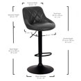 thumbnail image 4 of Bronte Living Leatherette Bar Stool with Adjustable Height, 360 Swivel Design, Floor Protection and Pedestal Base with Footrest - Series Janice - Set of 2, 4 of 9