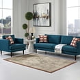 thumbnail image 2 of Industrial Country Cottage Farm Beach House Living Lounge Room Area Rug Runner Floor Carpet, Fabric, Brown Tan, 2 of 7