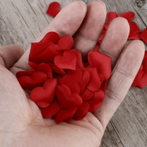 Worgeous 100pcs Multicolor Romantic Hearts Paper Cuttings Table Throwing Confetti for Party Wedding Decorations Crafts 35mm (Red)