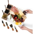 thumbnail image 5 of Gift Set Acacia Wood and Marble - 11 Piece Cheeseboard Serving Tray - Includes Cheese Knives Utensils, Ceramic Bowls, Wooden Spoons - Home Housewarming Gift - for Hosting Appetizers, 5 of 7