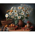 thumbnail image 2 of Skorokhod, Tatyana 18x15 White Modern Wood Framed Museum Art Print Titled - Still Life With A Bouquet Of Daisies, 2 of 4