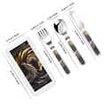 thumbnail image 2 of Gaeub Vintage Metal Dragon Print 3-Piece Children Knife Spoon Fork Set,Stainless Steel Child Flatware Set,Kids Utensils Set with Case for Lunch Box (Fork Spoon Knife Combo), 2 of 8