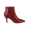 thumbnail image 3 of Unique Bargains Bottines à Talons Aiguilles en Dentelle Pailletée Scintillante pour Femme, Rouges, pour Fête (Taille 7), 3 of 6