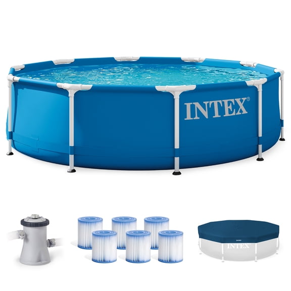 INTEX Metal Frame Pool Set with Cover & Type H Filter Cartridge (6 pack)