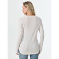 thumbnail image 4 of Aiyino Long Sleeve Shirts for Women Casual Tunic Tops Dressy Crew Neck Pullover Blouses Sweaters for Women，Apricot L, 4 of 10