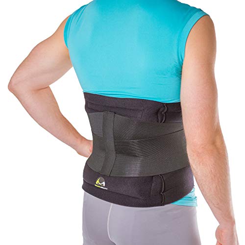 BraceAbility Hot Cold Lower Back Wrap Soft Brace with 2 Heat/Ice
