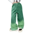 thumbnail image 4 of Juslio Girls Pants Unisex Child Casual Spring NewJeans With Stylish Gradient Color for BigWide Leg Trendy Green, 4 of 4