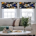 thumbnail image 4 of LALILO Kitchen Curtain Valance Flower Picture Oil Canvas Rod Pocket Window Curtain 52"x 18" Set of 2, 4 of 5