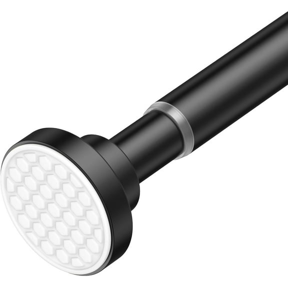 Black Spring Tension Curtain Rods Shower Curtain Rod for Bathroom, Shower Rod 42-98 Inch Adjustable,Spring Tension Curtain Rods, Rust-Resistance, Non-Fall Down, No Drilling