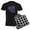 With Checker Pant, variant on CafePress - UNICORN KISSES And MERMAID WISHES Pajamas - Men's Dark Loose Fit Cotton Pajama Set