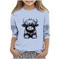 thumbnail image 2 of Lovzfmll T-Shirt Graphique à Manches 3/4 pour Enfants, Col Rond Décontracté, Style Col Rond pour Petites Filles 4-5 Ans, 2 of 4