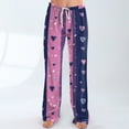 thumbnail image 5 of Hearthz Valentines Pajamas for Women Pants Love Heart Graphic Pj Bottoms Pants Drawstring Wide Leg Holidays Sleep Pants for Women, 5 of 7