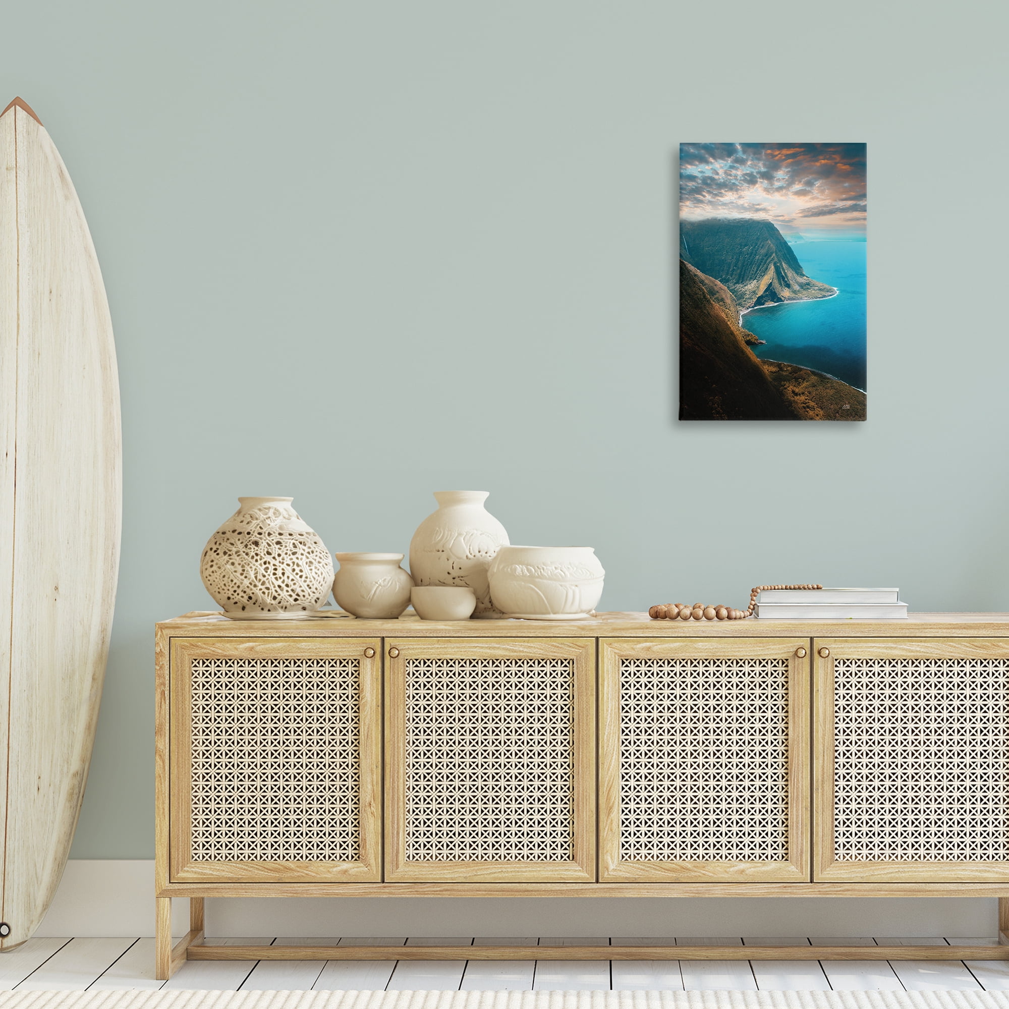 Stupell Industries Hawaiian Coast Cliffs Landscape & Nature Photography Wrapped Canvas Art Print Wall Art, 20 x 30