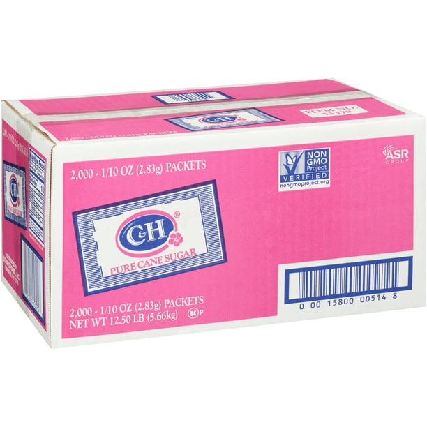 C&H Premium Pure Cane Sugar Packets, 2,000 count, 1/10 oz