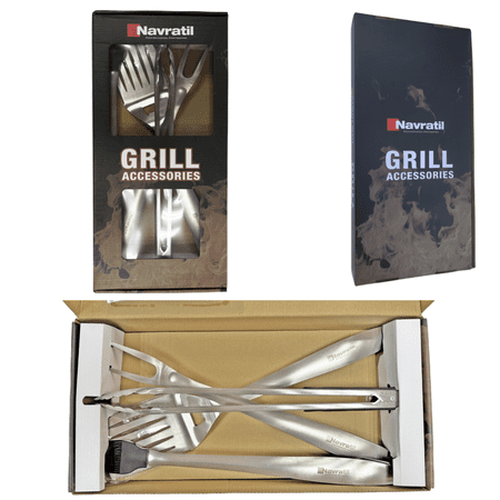 BBQ Grill Heavy Duty BBQ Grill Tools Set Stainless Steel BBQ Accessories Grill Barbecue Grilling Tools Utensils Set with Spatula.Fork Brush Toogs Kit BBQ Utensils