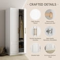 thumbnail image 6 of SSTBLEV 71'' 2 Door White Wood Armoire, Modern Adult Bedroom Wardrobe Closet, 6 of 11