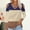 Beige, variant on Black and Friday Clothing Sales Idoravan Long Sleeve Shirts for Women Winter Women's Printed Off Shoulder Fashion Long Sleeve Top Pink S