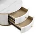 thumbnail image 4 of Table Basse Ronde Moderne en 2 Pcs Blanche Gigogne avec Tiroirs de 27,6 Pieds', 4 of 32