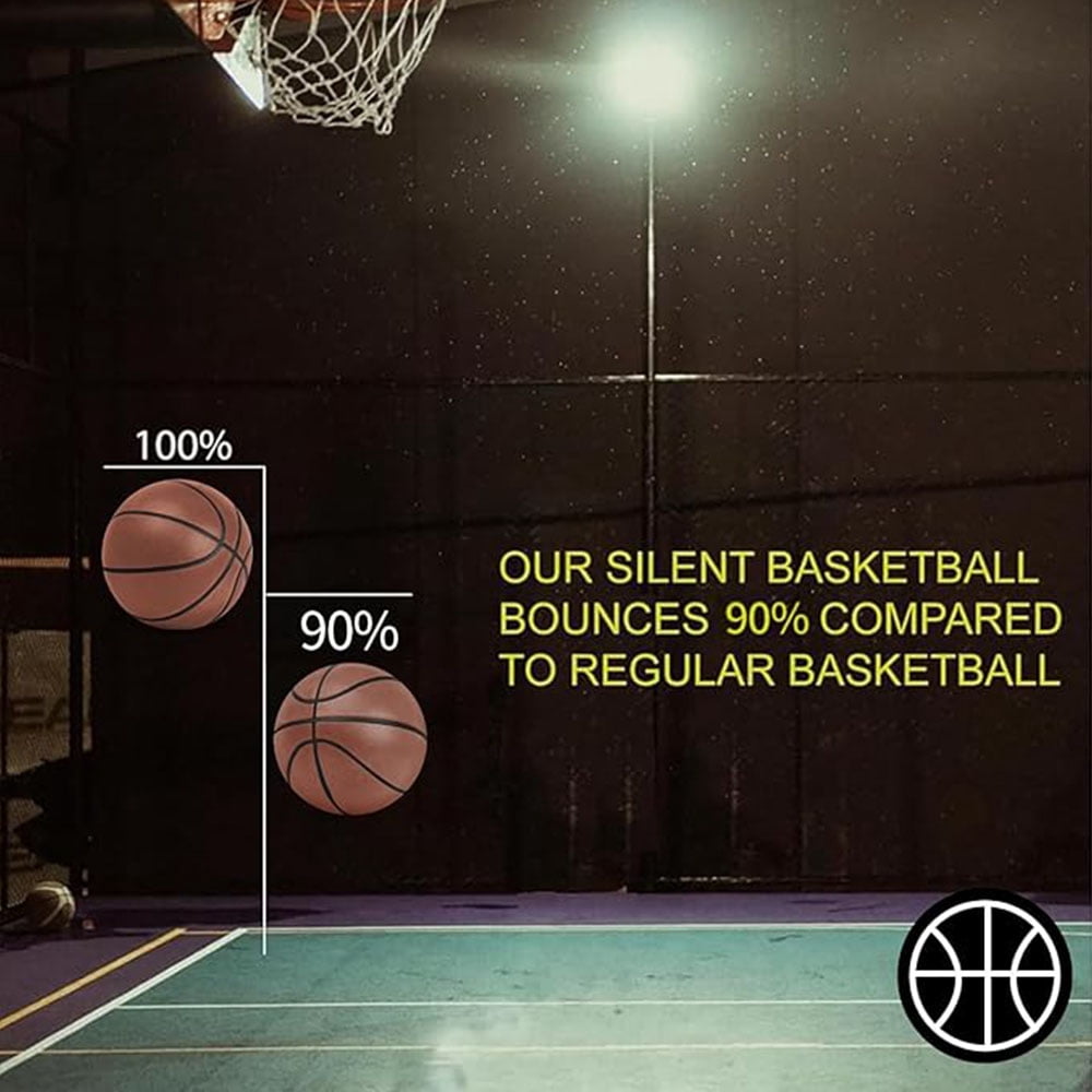 Indoor Silent Airless Basketball 3.0  Size 7#(29.5inch) for Adults & Teenager, Endurable Premium PU Foam, Quitely Dribble at Home, Noise-free to Practice at Apartment