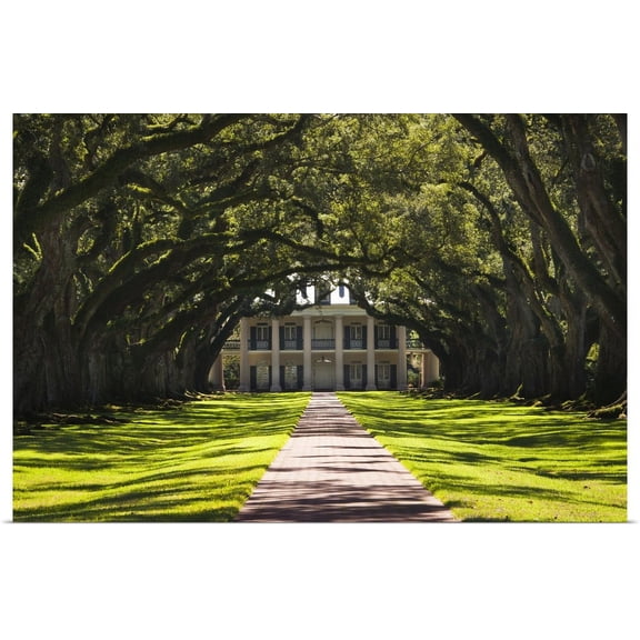 Great BIG Canvas | "Louisiana, Vacherie. Oak Alley Plantation, antibellum mansion" Art Print - 24x16