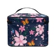 thumbnail image 4 of HELLHERO Travel Cosmetic Toiletry Bags Floral Pattern Zipper Storage Bag Desktop Large Capacity Gifts for Mom, 4 of 6
