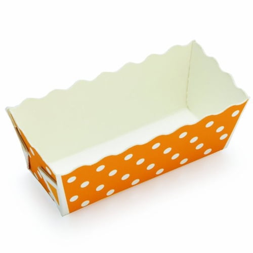 Welcome Home Brands Disposable Polka Dot Orange Paper Mini Loaf Baking