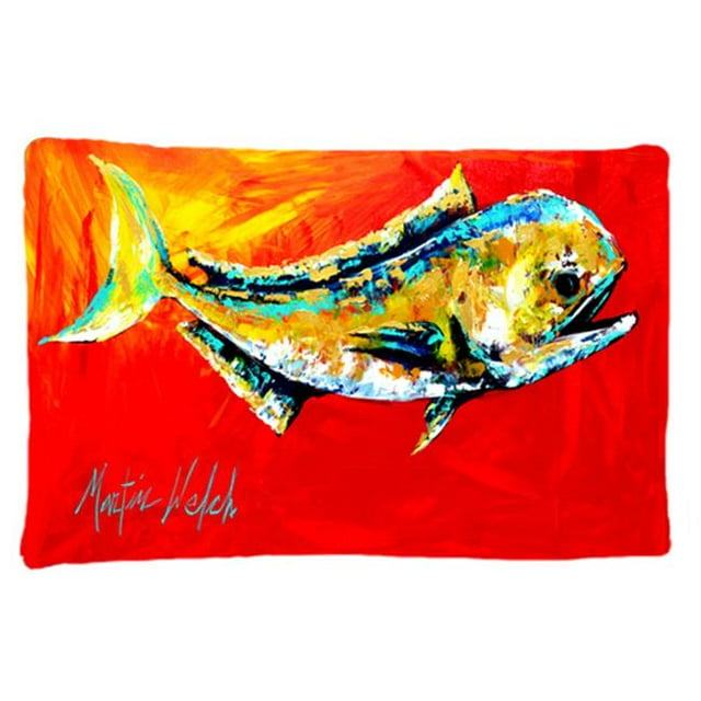 Housse de Coussin Standard en Tissu Évacuant l'Humidité 20.5 x 30 Po. Danny Dolphin Fish