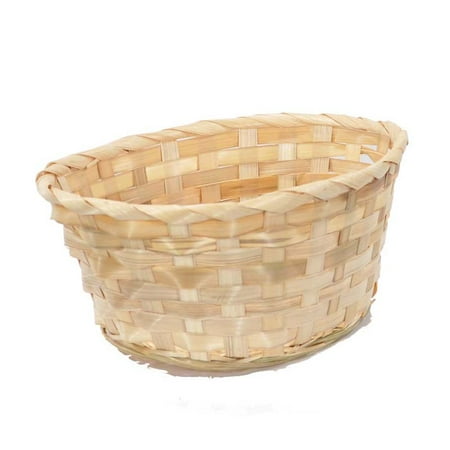 Wide Oval Composite Bamboo - Bamboo Oval Basket - Natural 9in