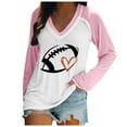 thumbnail image 1 of TSADFHJI Chemises pour Femmes, Chandails en Molleton Légers à Col Rond, Manches Longues, Imprimé Graphique de Football, T-Shirt m, 1 of 4