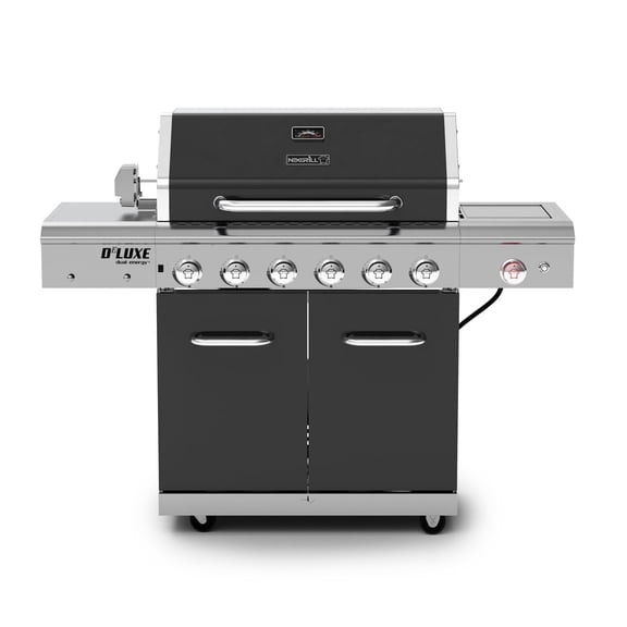 Nexgrill Deluxe 6-Burner Propane Gas Grill with Ceramic Searing Side Burner, Rotisserie Kit, 60,000 BTUs Output, and Stainless Steel Control Panel, BBQ Grill Perfect for Outdoor Gatherings 720-0896B