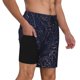 thumbnail image 2 of Balery Copper-Gold Gloss Outline Navy Dark Blue Bañador para hombre, shorts de playa de secado rápido con entrepierna y forro de compresión-Small, 2 of 6