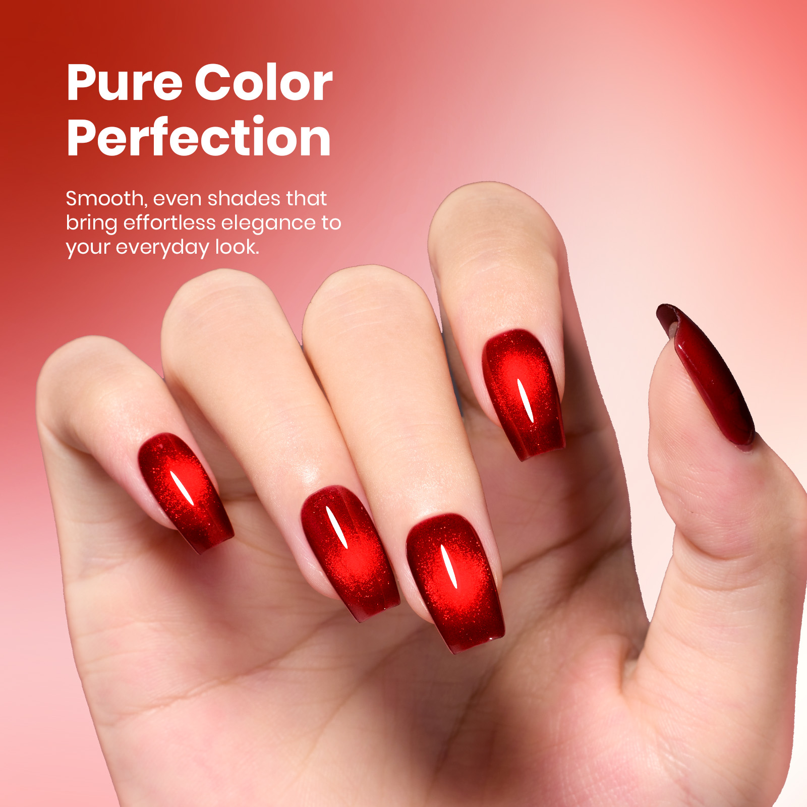 Beetles Stay Shining Gel Nail Polish, Cat Eye,  Ruby Radiance, 0.51 fl oz