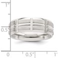 thumbnail image 5 of Sterling Silver Ss 7mm Brushed Fancy Band Size 9.5 Made In United States qwb122b-9.5, 5 of 5