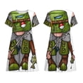 thumbnail image 3 of Bixox Women's Short Sleeve Summer Dress Loose Swing Knee Length Dresses with Pockets-Fishing Gnome, 3 of 7