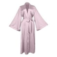 thumbnail image 5 of Gelikeya Silk Robes for Women Long Kimono Robes Bridesmaid Brides Wedding Party Silk Bath Robe Soft Sleepwear Pink & Size S, 5 of 6