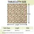 thumbnail image 2 of Brown Dog Paw Footprint Bone Square Fitted Tablecloth with Elastic Edge,Square Table Cover,Washable Elastic Table Cover for Home Kitchen Party Decor 36"x36", 2 of 6