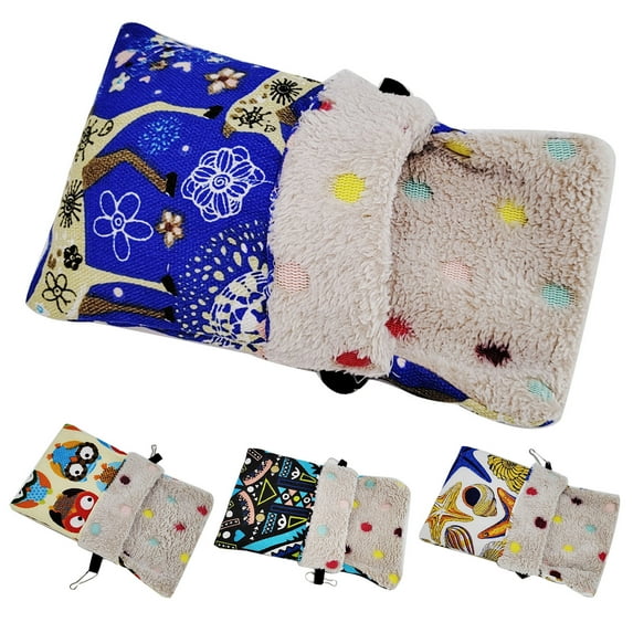Hamster Sleeping Bag,Winter Soft Warm Bed Plush Small Pet Nest Snuggle Sack Hideout Pouch for Hedgehog Guinea Pig Squirrel Small Animals