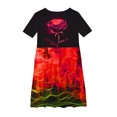 thumbnail image 4 of Ugoldhm Girls Summer Crew Neck Midi Dresses Short Sleeve Tea-Length Dancewear A-Line Dress Size 4-14, 4 of 4