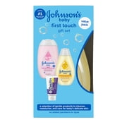 Johnsons Baby First Touch Gift Set, Baby Bath & Skin Products, 3 Items