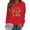 Red, variant on Fall Sweatshirts For Women Crew Neck Hoodless Sweatshirt Long Sleeve Casual Pullover Top Soft Comfortable Athletic Wear For Everyday